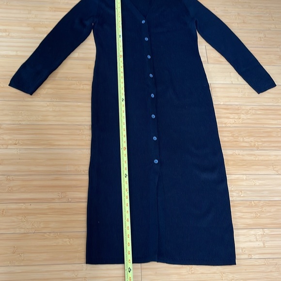 Women Button Down Sweater Long Midi Knit Long Sleeve Black Dress M NWOT Zara - Picture 3 of 6